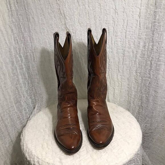 Dan Post Vtg Leather Cowboy Boots Size 8.5 - Picture 2 of 10